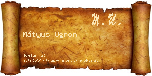 Mátyus Ugron névjegykártya